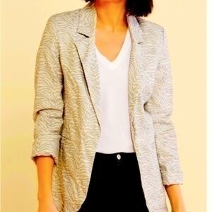 XS blazer zebra print women’s blazer Evereve work uniform fitted blazer …